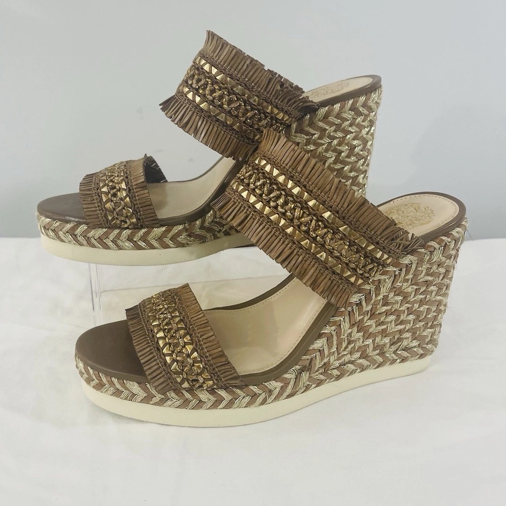 Vince Camuto Open Toe Espadrille Brown‎ Sandals Women's size 8.5M
